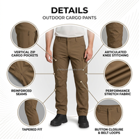 Pantalon cargo tactique pour homme, multi-poches, pantalon de chasse, ripstop, séchage rapide, respirant, pantalon de travail avec genouillères