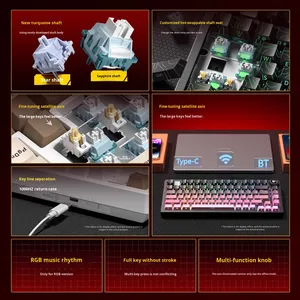Kit de personnalisation de clavier mécanique à trois modes LEOBOG Hi75C, sans fil, pour jeux électroniques, ordinateur de bureau, bureau, rétroéclairage RVB - Product Image 4