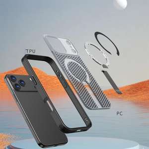 Funda para iPhone 17 Pro, con disipación de calor, soporte magnético vertical, transpirable, de cobertura total y a prueba de golpes - Product Image 3