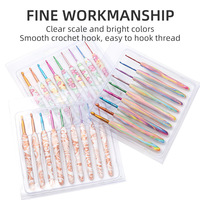 Crochet en aluminium de haute qualité, poignée en silicone antidérapante, ergonomique, confortable, pour le tricot, l'art du fil, l'artisanat, le châle, le pull