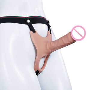 Dildo Strap-On Pria Silikon Berongga <span class=keywords><strong>Penis</strong></span> Buatan Pembesar <span class=keywords><strong>Penis</strong></span> Mainan Seks Lembut untuk Digunakan - Product Image 4