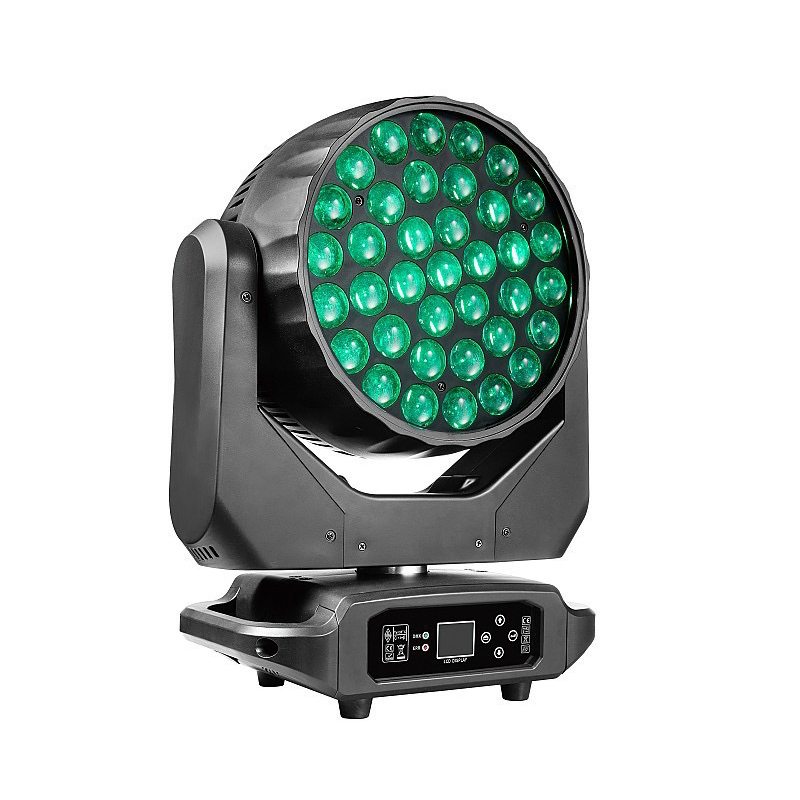DMX 37X15W RGBW 4IN1 LED Moving Head Zoom Wash Beam Light 600W Power for Concerts Weddings Music-Stage Lighting for Performances