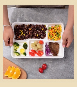 Vaisselle jetable personnalisable à 6 compartiments avec couvercle, biodégradable et compostable, pour les écoles, les hôpitaux, les plats à emporter, les fêtes - Product Image 3