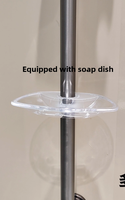 Ensemble de douche d'appartement au design moderne en acier inoxydable gris avec jet doux, porte-savon, barre coulissante et multiples modes de sortie d'eau – Direct Usine