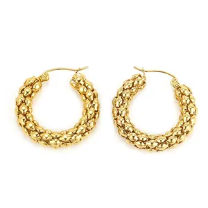 OUMI Women Fashion Stainless Steel Roman Numerals Circle Ear Drop Clip Earring Bean earring Hoop earring