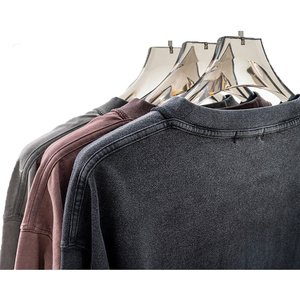 เสื้อยืดแขนยาวผ้าฝ้าย 100% สไตล์วินเทจย้อนยุคสั่งทำพิเศษ คุณภาพสูงสำหรับผู้ชาย ล้างสีแบบแอซิดวอช - Product Image 3