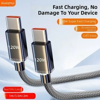 Câble de charge rapide PD 120W en matériau tressé Type-C 6A USB-C pour téléphone 17/16/15 Pro Max Type-C Téléphone Android C vers C