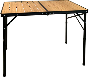 Sturdy Aluminum Outdoor Folding <b>Table</b> <b>Adjustable</b> Leg Metal Frame Colorful Bamboo for Beach Camping Picnic Outdoor Furniture - Product Image 2