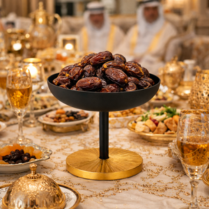 ชามใส่ผลไม้สีดำและสีทองสำหรับโรงแรมหรู ชามเสิร์ฟสไตล์โบราณ ราคาขายส่ง - Product Image 4