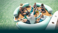 Chaise longue de piscine d'île flottante quai flottant gonflable/plate-forme gonflable de radeau flottant d'océan piscines de natation quai de bateau en PVC