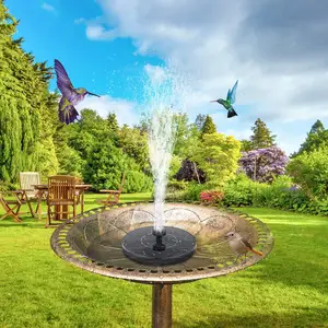 Pompe sous-marine de décoration d'étang de jardin extérieur 1.5 W fontaine d'eau flottante à énergie solaire pour piscine, paysage de bain d'oiseau