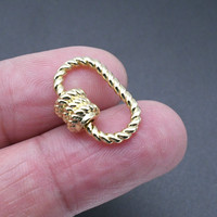 Fermoir mousqueton ovale plaqué or noir avec breloques à vis, boucle de connexion en cuivre pour la fabrication de colliers