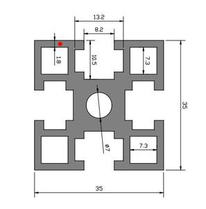 Tube carré en aluminium standard pour profilés industriels, vente en gros d'usine, profilé carré en aluminium 35x35 - Product Image 3