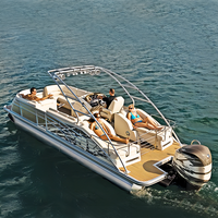 Bateaux pontons professionnels Allhouse 2026 avec moteurs, ensemble de meubles, petit sous-marin en aluminium à monter soi-même, bateau ponton chinois
