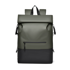 Sac à dos d'affaires de luxe léger et fin, imperméable, extensible, bleu uni, à rabat - Product Image 2