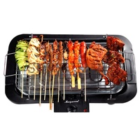 Barbecue électrique 2 en 1, fondue, machine à kebab rotative automatique sans fumée, mini poêle intérieure coréenne antiadhésive
