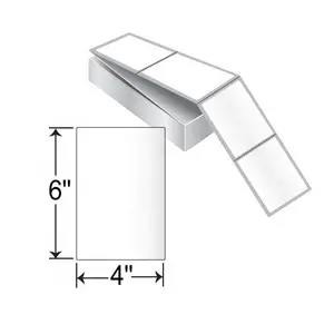 Adesivi per etichette Fanfold etichetta autoadesiva etichetta di spedizione termica diretta perforata 4*6