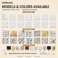 Panel de Pared Decorativo Floral 3D en PVC Dorado MORLENX, Revestimiento de Pared Clásico en Relieve para Interiores de Clubes y Salones de Comedor