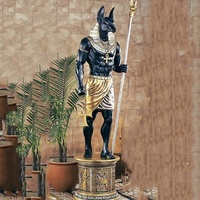 Statue d'Anubis égyptienne en bronze, grande sculpture d'art sculptée pour l'extérieur, motif animal, couleur personnalisée, emballage en caisse en bois, art