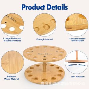 Estante de almacenamiento para cañas de pescar de madera, expositor de cañas de pescar para el hogar, estante giratorio de pie para exhibir cañas de pescar - Product Image 4