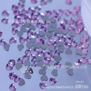 Cristales de Diamante de Imitación en Forma de Corazón, 3x3mm, Base Plana, Color Durazno, Brillantes, Mini, para Manualidades, Joyería, Suministros de Artesanía - Product Image 2