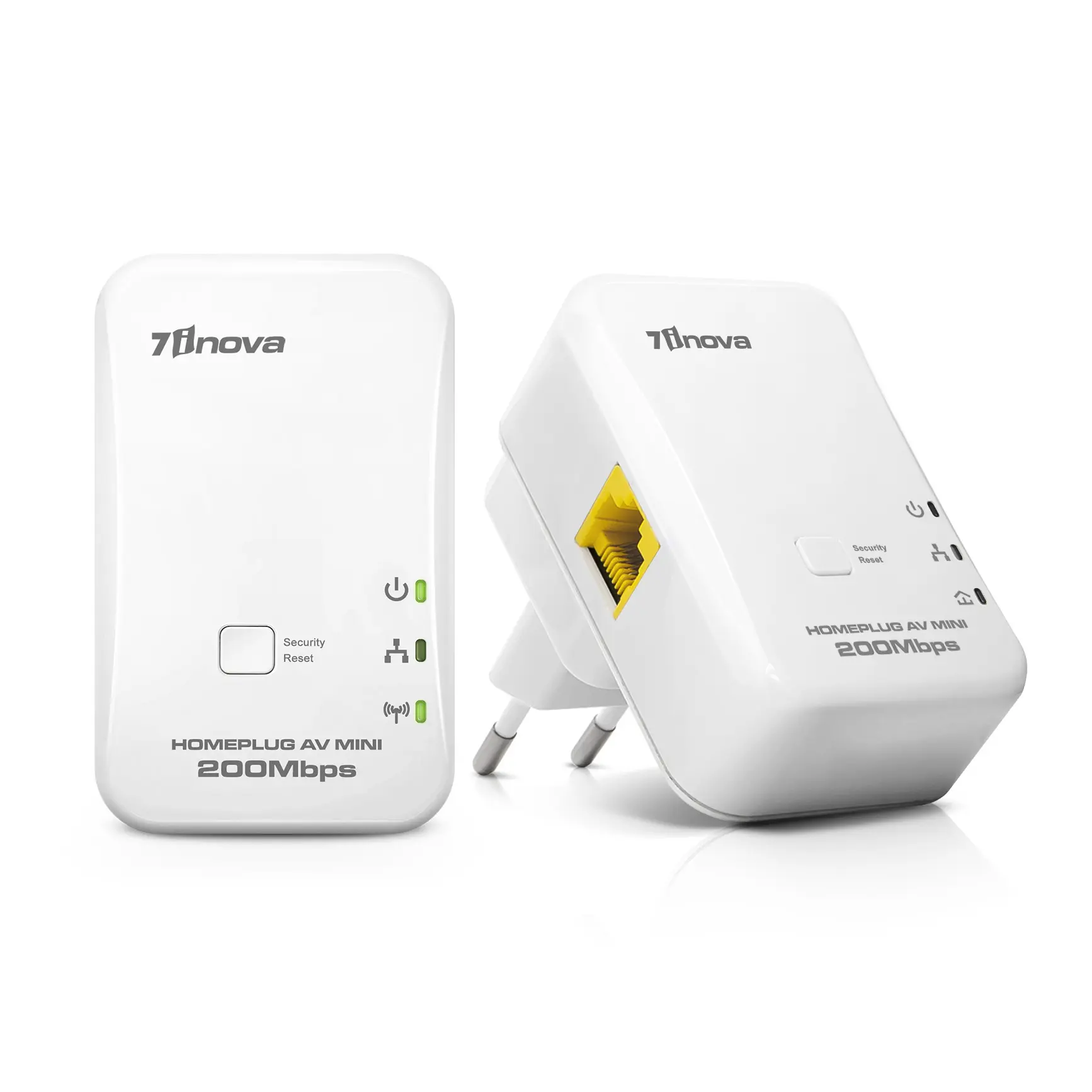 7inova Homeplug AV200プラグ & プレイウォールマウント電力線アダプターキットでインターネット経由でネットワークを構築プラグ簡単なセットアップ