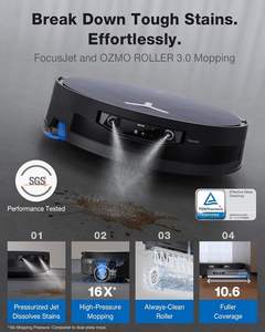 ECOVACS DEEBOT X12 Pro Robot Aspirateur Laveur Intelligent Tout-en-un avec Station de Recharge et Vidange Automatiques, Auto-Nettoyant et Auto-Vidangeant - Product Image 3