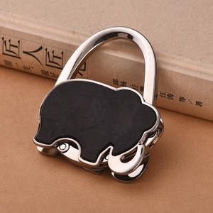 Crochet éléphant créatif Crochet de table <span class=keywords><strong>adhésif</strong></span> sans trou et sans trace au bord Crochet pliant en forme de serrure pour sacs à main pour femmes - Product Image 3