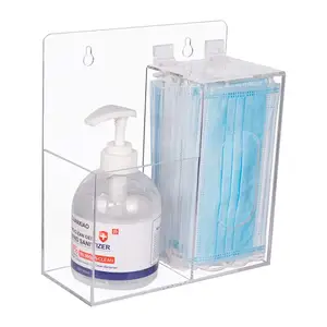 Xinkeda 1/2 3 Tier Acrylic Mask Dispenser Box Holder for Disposable Masks Glove Hand sanitizer Hairnets Storage Container Rack
