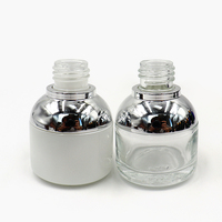 Flacons compte-gouttes de luxe en verre mat 30 ml (1 oz) avec colliers dorés/argentés, prêts pour diffuseurs à bâtonnets, sérums et huiles essentielles, avec pompe à bulbe en nitrile