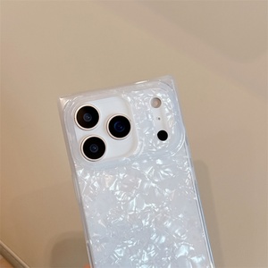 Funda Protectora para Teléfono con Diseño Simple de Concha Rectangular en TPU para iPhone 17 16 15 14 Pro Max, Funda de Mármol para iPhone 17 - Product Image 3