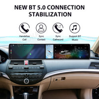 Автомагнитола MOOKAKA 12.3 + 4.99+12.3 дюйма для Honda Accord 7-го поколения (2003-2008) с Android, GPS-навигацией, беспроводным CarPlay и интерактивным экраном