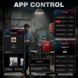 ARCCAPTAIN IControl TIG205P Pro Machine à souder multiprocessus à commande par application, DC/Pulsée/Lift/Spot, double tension 120V/240V - Product Image 4