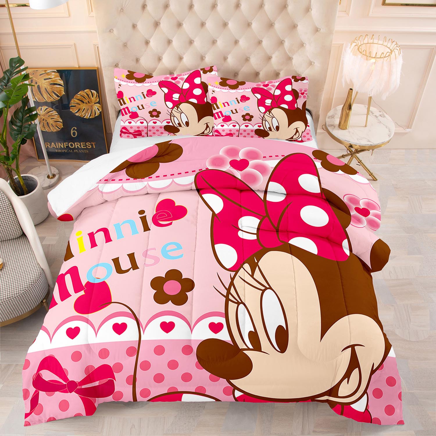 Custom Trooster Sets Cartoon Mickey 3D Print Quilt Dekbedden Beddengoed Set Kids Dekbed