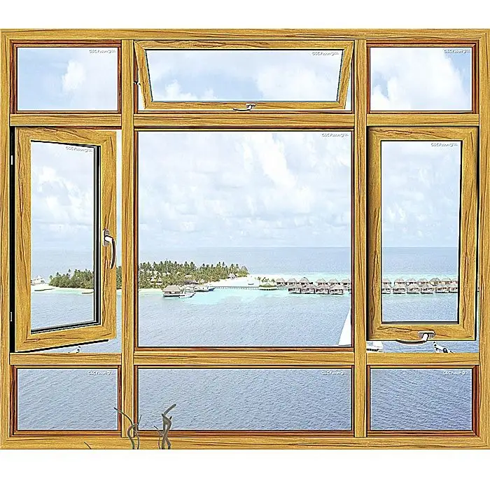 Jendela rumah Prefab kustom populer jendela Aluminum kompetitif jendela tingkap ayunan kaca ganda