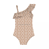 Maillot de bain une pièce à manches volantées pour filles UPF 50 + Protection solaire Maillot de bain à volants Maillot de bain bébé fille