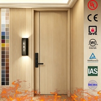Porte d'hôtel en bois ignifugée certifiée UL / CE, acoustique, personnalisable, résistante au feu, pour chambre d'hôtes, porte intérieure commerciale