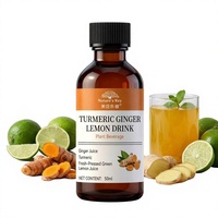 Boisson liquide orale au curcuma, gingembre et citron, boisson végétale en bouteille de 50 ml pour usage quotidien adulte