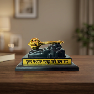 Statuette de Hanuman Gada en polyrésine noir et or avec citation inspirante, 4,4 pouces, statue de Bajrangbali pour temple, voiture, bureau, décoration de la maison, cadeau - Product Image 4