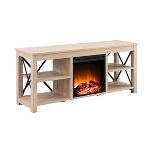 Support de cheminée électrique en bois avec meuble TV à flamme miroir pour usage domestique - Product Image 4
