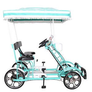 7-Speed Tandem Roadster <strong>Bike</strong> with <strong>4</strong> Children Single Speed Cargo Family Quadricycle for Touristic Rides Four-<strong>Wheel</strong> <strong>Bike</strong> - Product Image 3