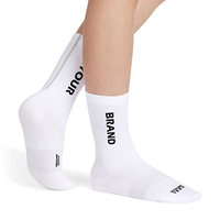 Chaussettes en fibre de bambou pour hommes et femmes, respirantes, mi-mollet, chaussettes de sport, chaussettes de course personnalisées, chaussettes athlétiques mi-tube