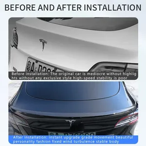 2024 Model Y Real Carbon Fiber Trunk Wing Spoiler For Tesla Mode 3 Y 2017-2023 Original Car Tail Spoiler