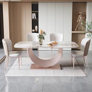 Juego de sillas de mesa de comedor rectangular de mármol de estilo moderno de lujo 4 6 8 plazas restaurante sala de estar muebles de Metal diseños de <span class=keywords><strong>cocina</strong></span> - Product Image 3
