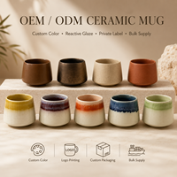 Service à thé en grès, petite tasse à vin en porcelaine, tasse à café, tasse à thé Kung Fu chinoise, tasse à thé en céramique simple de style japonais OEM/ODM