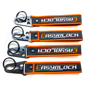 Customized Design Outdoor Climbing Buckle Lanyard Nylon Woven Keychain Wristlet Strap Lanyard
