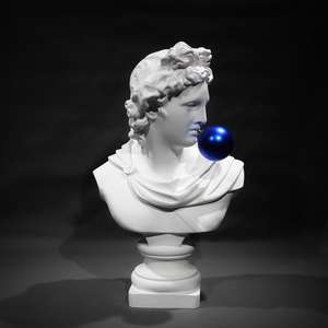 Venta al por mayor artes y artesanías escultura figura David cabeza sala de estar decoración Hotel red <span class=keywords><strong>tarjeta</strong></span> perforada <span class=keywords><strong>roja</strong></span> decoración belleza Chen - Product Image 2