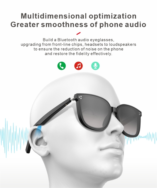 Smart Sports Sunglasses With Wireless Wireless Audio Music Player With Microphone Headsets