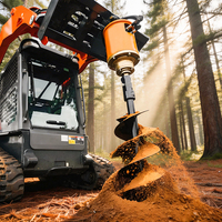Tarière hydraulique pour excavatrice certifiée CE, à couple élevé, pour le forage de trous de poteaux dans le sol, l'argile, le sable et le gravier
