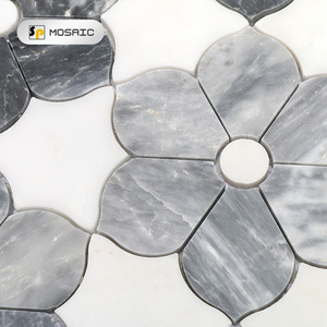 Thassos bianco misto grigio a forma di fiore <span class=keywords><strong>design</strong></span> cucina posteriore <span class=keywords><strong>splash</strong></span> e bagno parete mosaico di marmo - Product Image 3